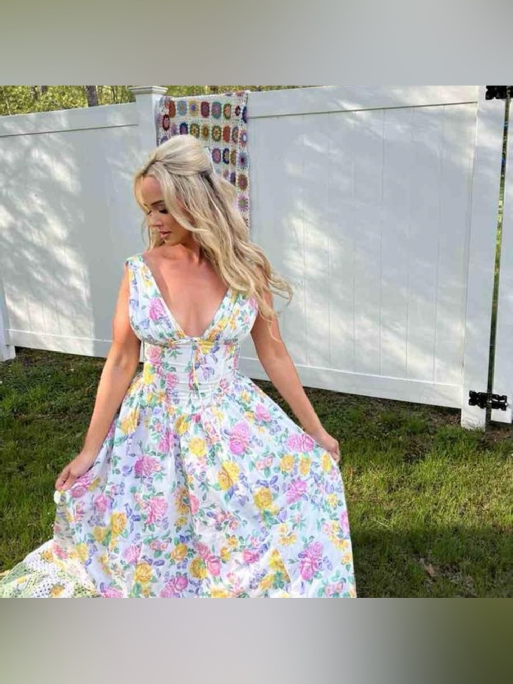 House of CB Emmelina floral cotton blend dress - Picture 9 of 13